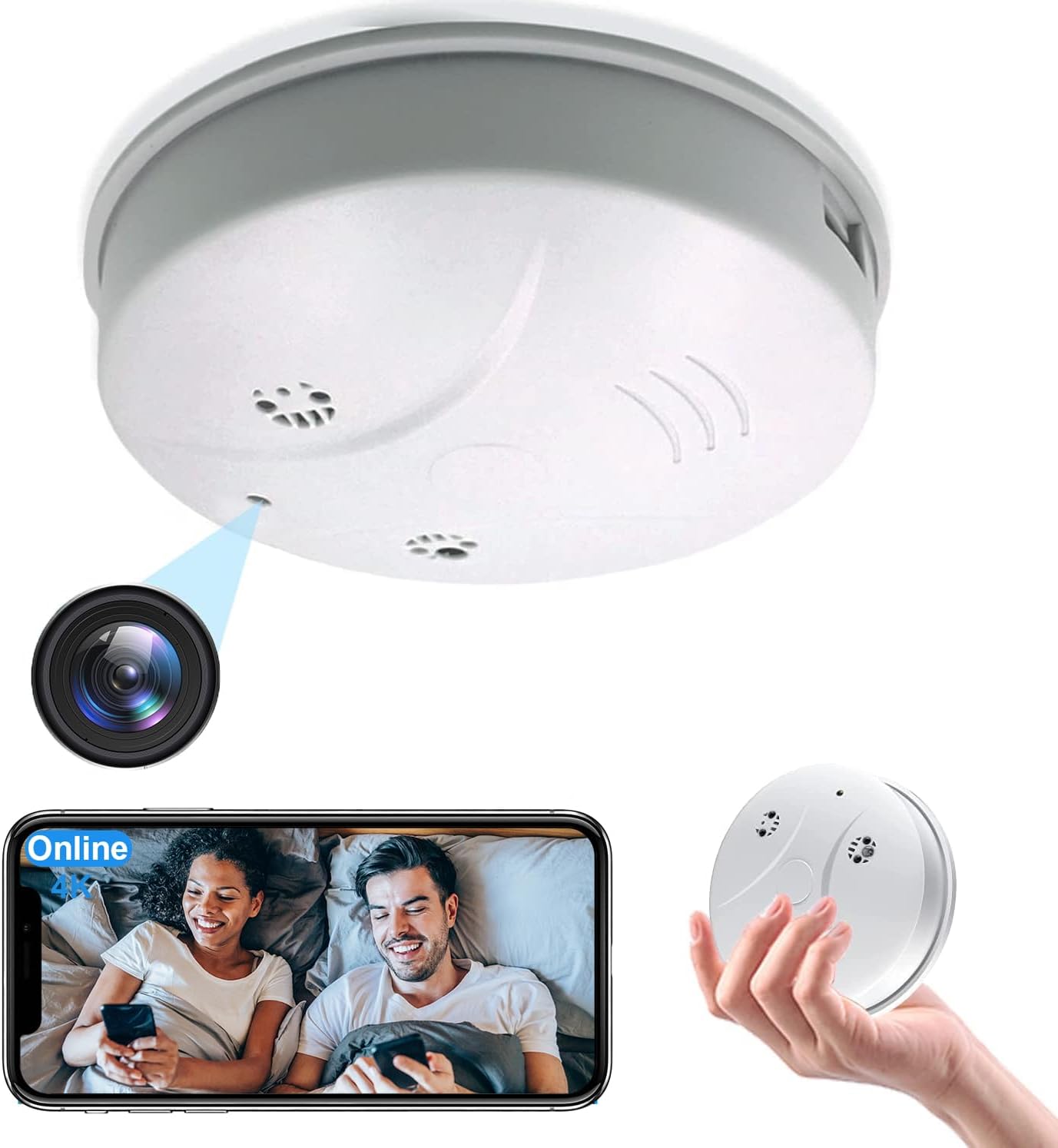 WiFi Hidden Digicam HD 1080P Wi-fi Spy Digicam Small Nanny Cam for Dwelling Safety Cameras Indoor/Outside No Smoke Detector Operate