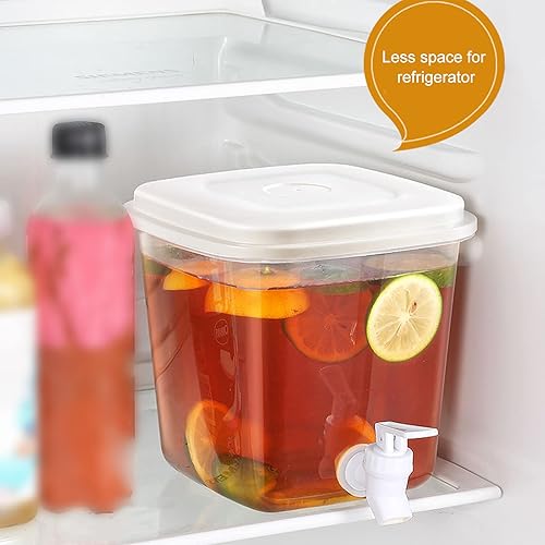 Vista 4 de 3.5L Drink Dispenser for Fridge, Beverage Dispensers Punch Dispenser with Spigot and Lids, Juice Containers Water Drink Dispenser Juice Refrigerator