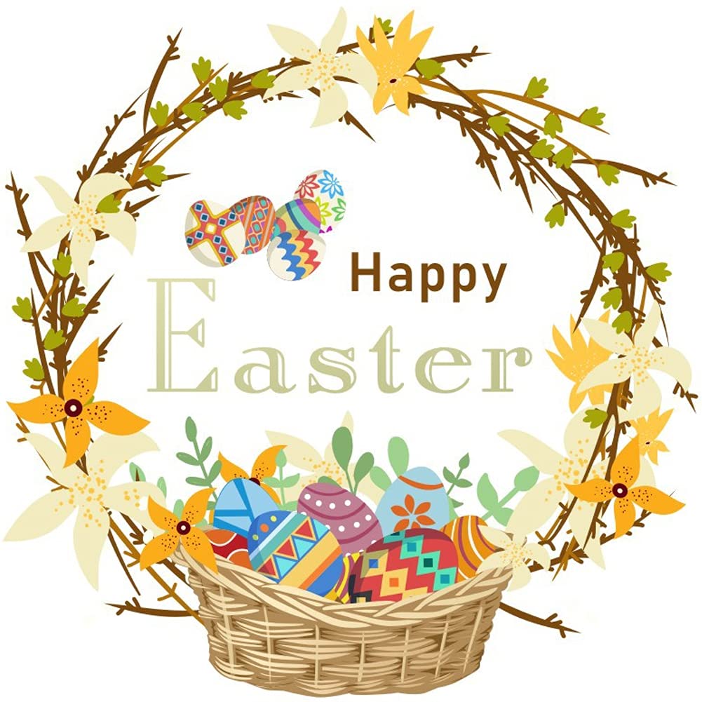 Wudaizhi Purple Happy Easter Wall Sticker Home Decor Living Room Easter Egg Wreath Window Glass Sticker Decal Kids Room Decorations