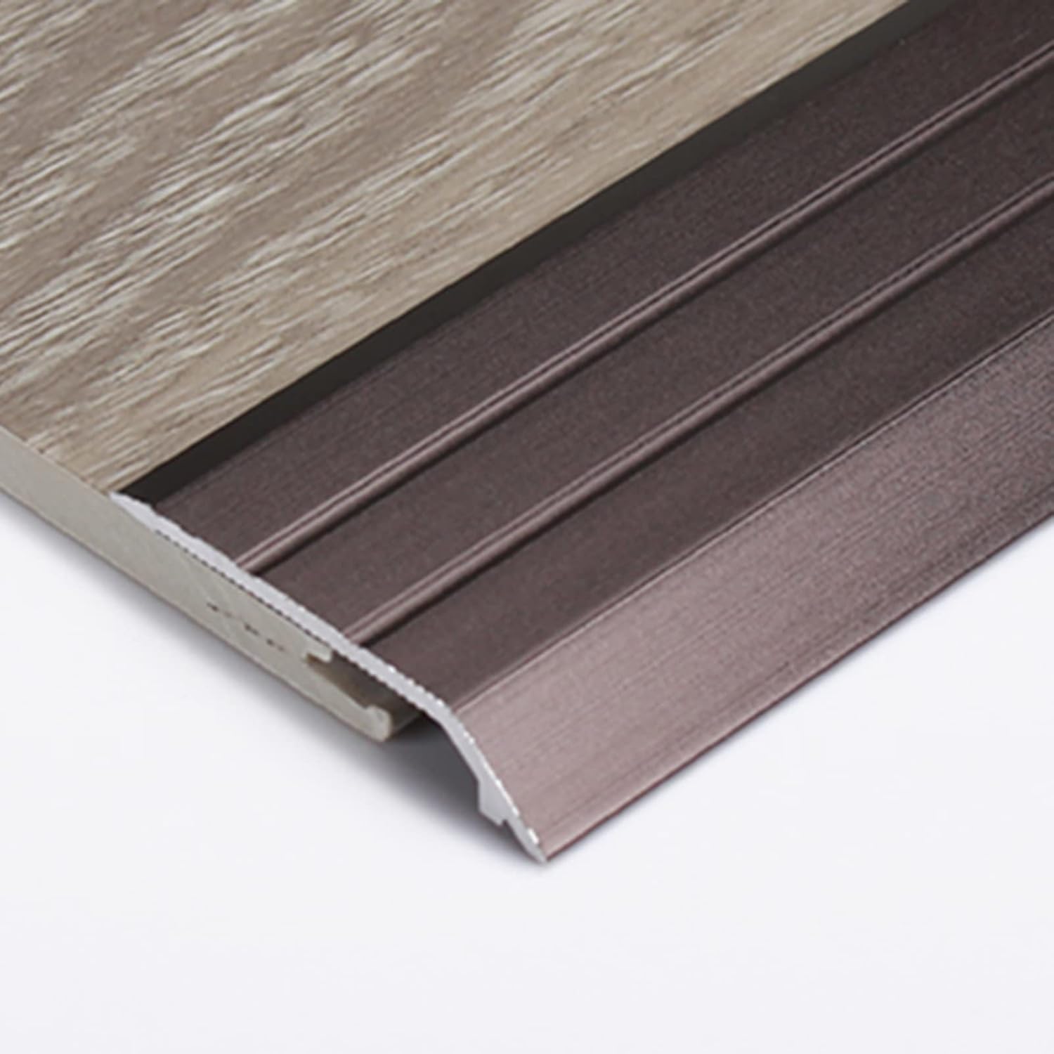 Floor Transition Strip Door Kitchen Bedroom, Self Adhesive Transition Threshold Strips Carpet to Hardwood Floor Non Slip Edge Trim Decoration Cuttable Door Edge Cover with Grooves ( Color : Purple )