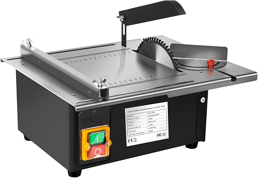 Mini Woodworking Table Saw,with Port for Connecting Dust Collector, 5000rpm,1200w, for DIY Woodworking, Wood, Metal,Plastic Acrylic Crafts Cutting Woodworking Table Saw