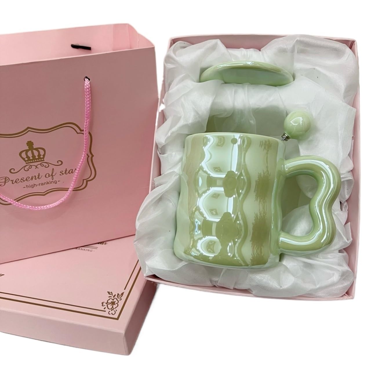 Tazzine Caffe Tazza di bellezza al latte Confezione regalo Set di tazze con smalto perlato Tazza d'acqua Ragazza Umore Coppia Tazza di caffè al latte Cucchiaio regalo di compleanno Tazzine Caffè ( Siz