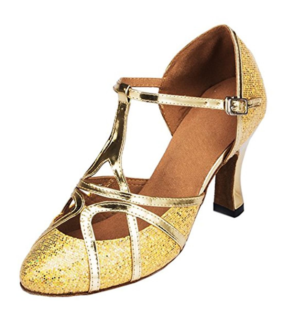 T-Starp - Zapatos de baile latino sintéticos con purpurina para mujer, para bodas, bailes de baile latino — view 24