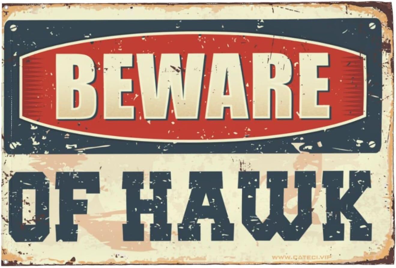 Dorm Room Flag Beware of Hawk Flag Kawaii Room Decor (Size : 152X244CM)