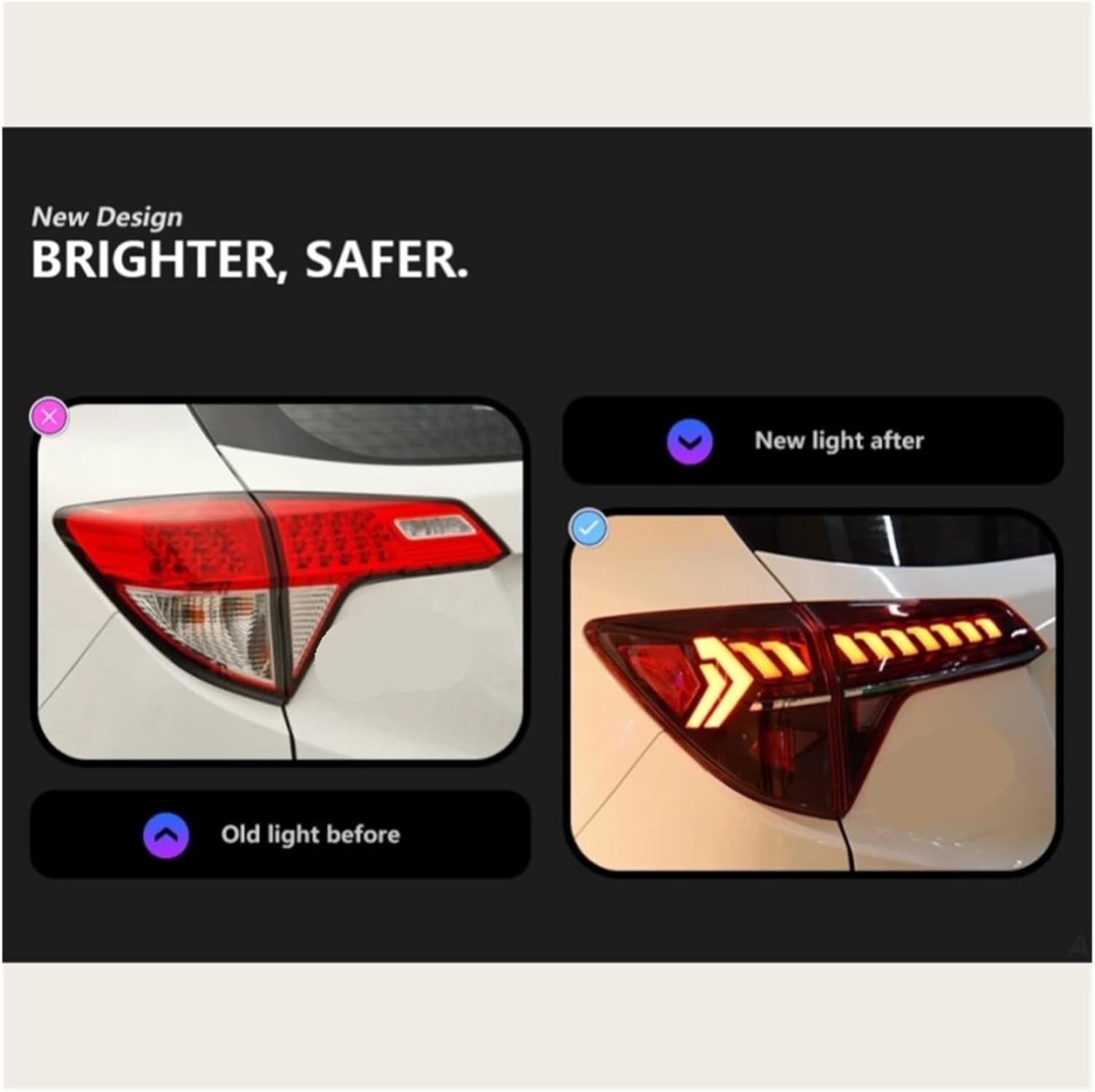 Car Styling For HR-V Tail Lights 2014-2020 Vezel LED Tail Light HRV LED Rear Lamp DRL Signal Brake Reverse Auto Accessories(Smoke)