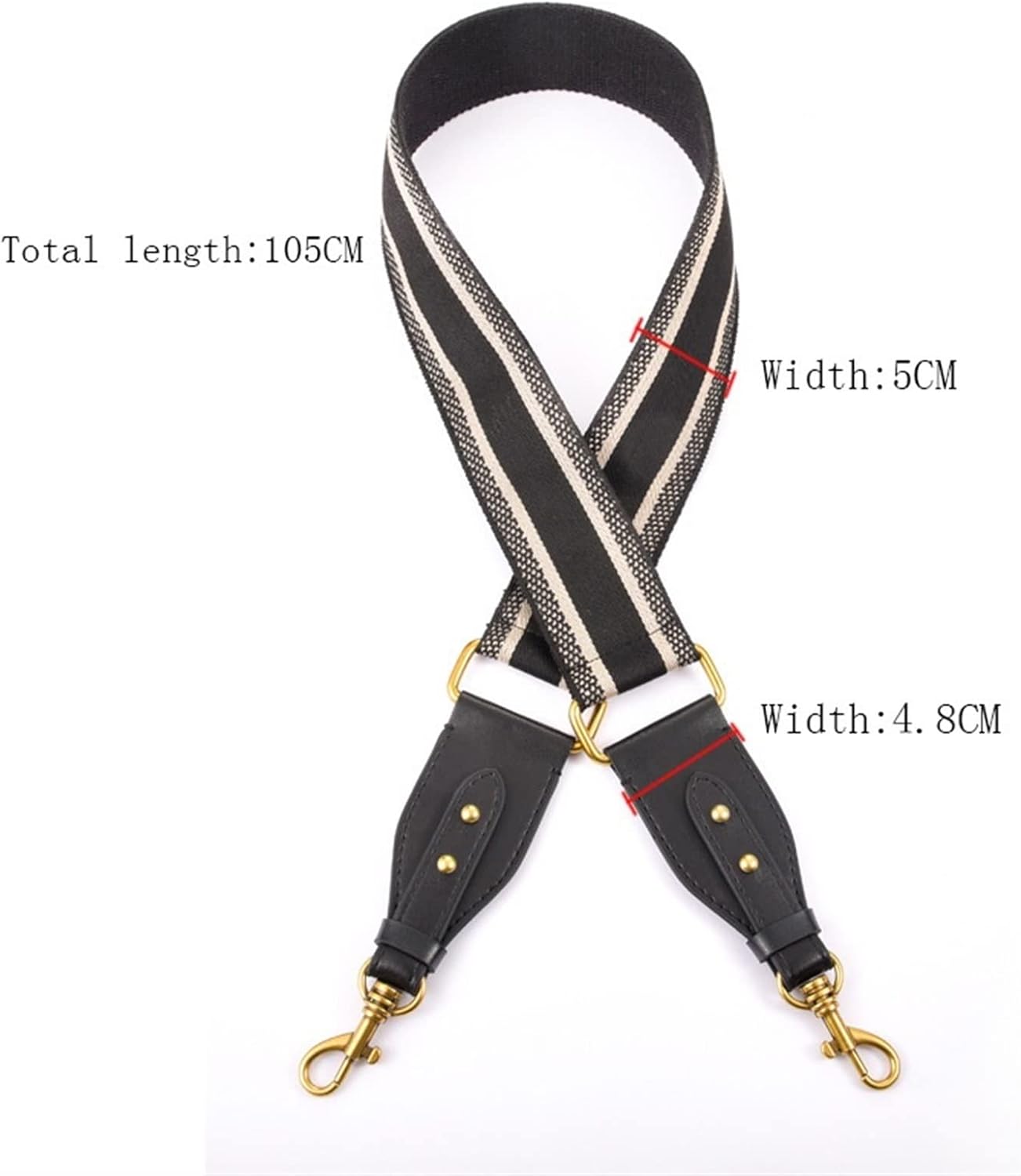 Canvas Bag Strap Shoulder Bag Vintage Rivet Cross Body Wide Shoulder Straps Leather Bag Piece Accessories Apply to Bag Riding Shoulder Strap (Color : Style 1 , S