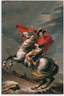 Napoleon Crossing The Alps Poster Room Aesthetic Poster Print Art Wall Painting Canvas Posters Gifts Modern Bedroom Decor 12x18inch(30x45cm)