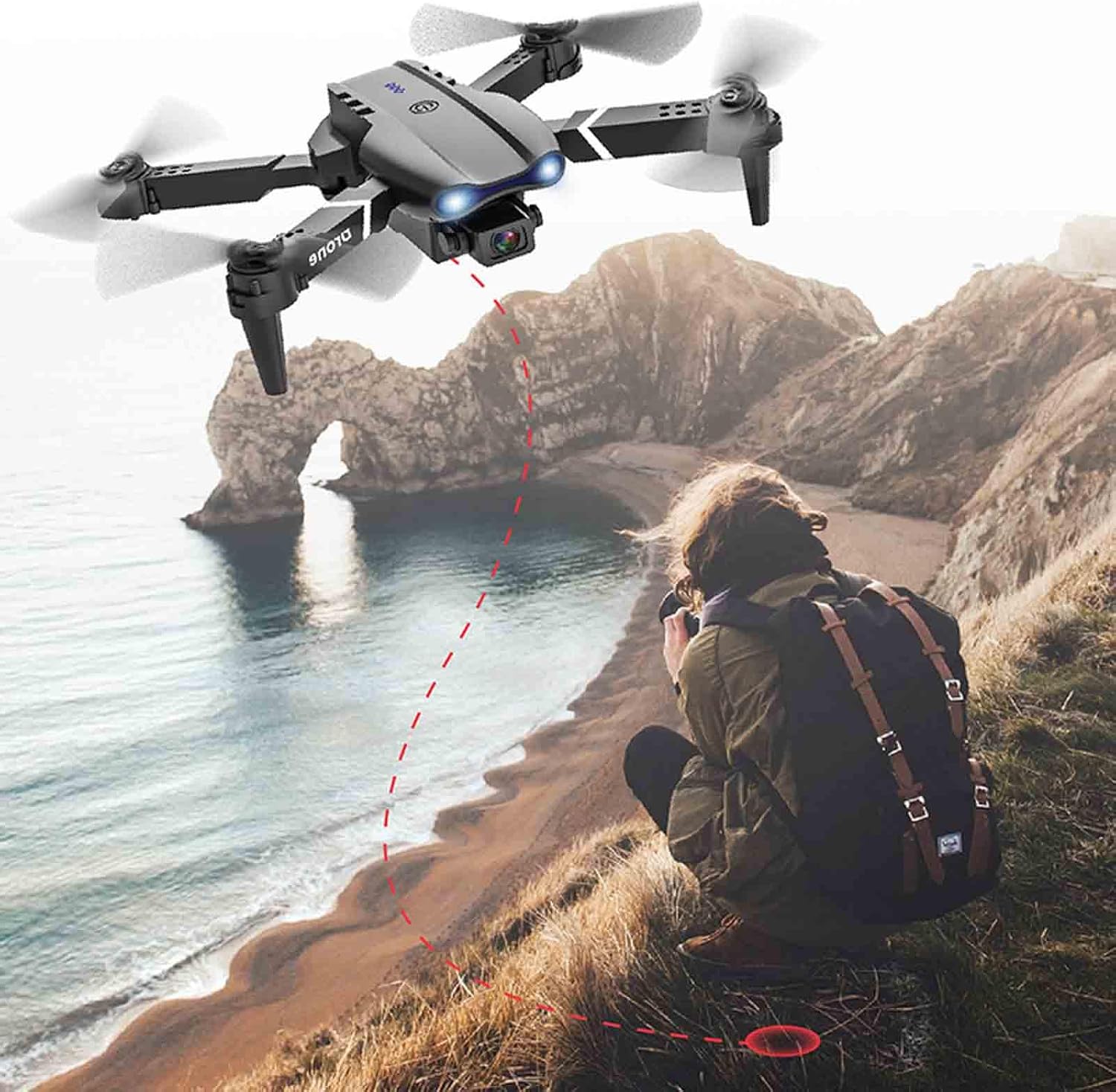 Brushless Motor Drone Drones With Camera For Adults 4K, High-definition Aerial Photography Obstacle Avoidance Four Aircraft Positioning Long Remote Control Aircraft, 10 Year Old Boy Gift Ideas,