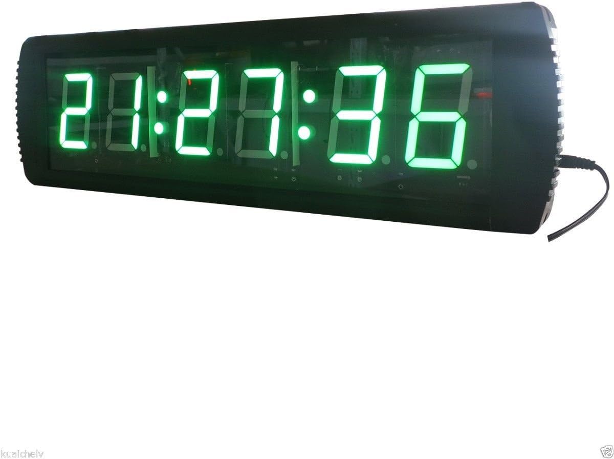 AZOOU 3" LED Wall Clock 6 Digit Digital Timer w/Countdown/up Function Green Color
