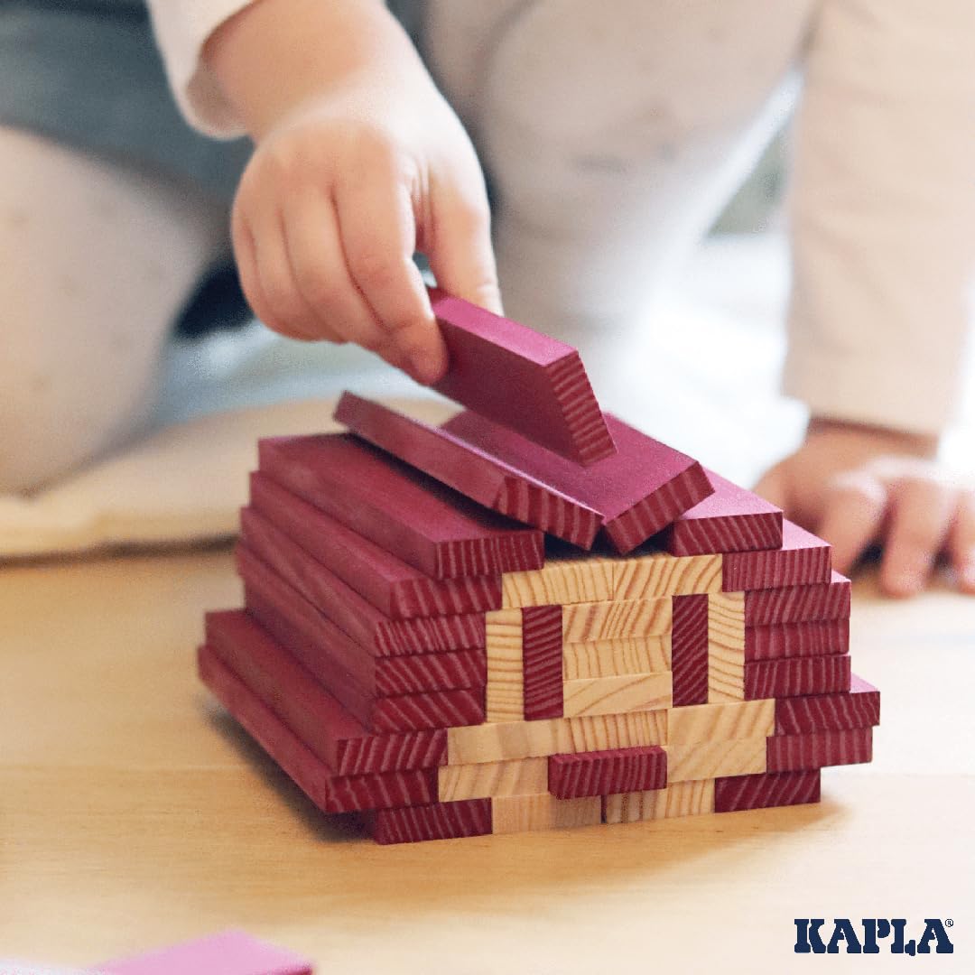 KAPLA - Scatola da 40 piastrine in legno di pino - VIOLA - giocattolo di legno, da 2 anni…