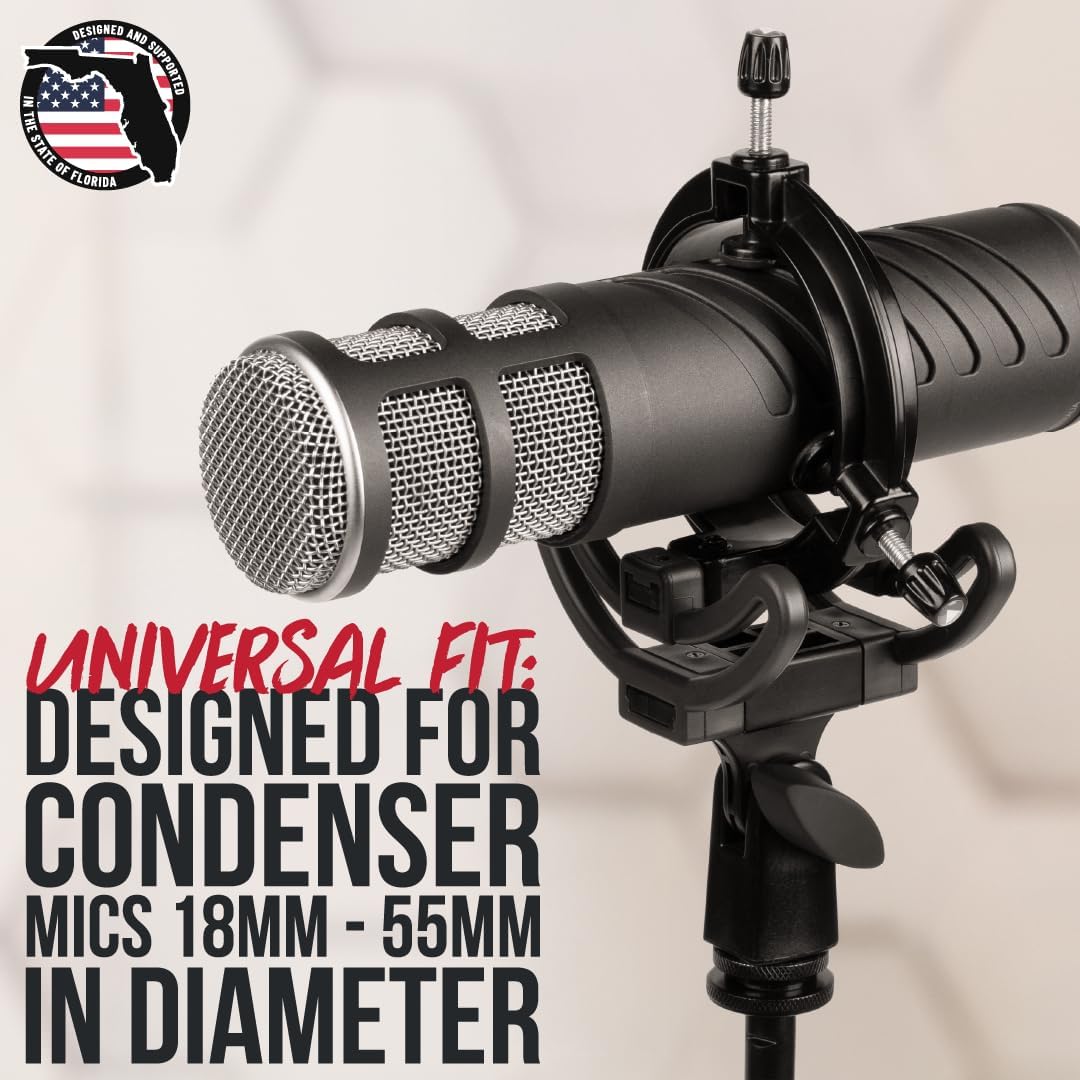 Gator Frameworks Deluxe Universal Shockmount for Condenser Mics 18-55mm in Diameter, (GFW-MIC-SM1855)