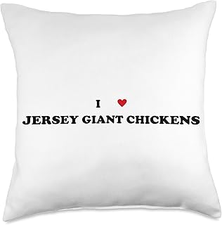 Funny Jersey Giant Chicken Gift For Men & Women I Heart Breed Farmer-Chicken I Love Jersey Giant Throw Pillow, 18x18, Multicolor