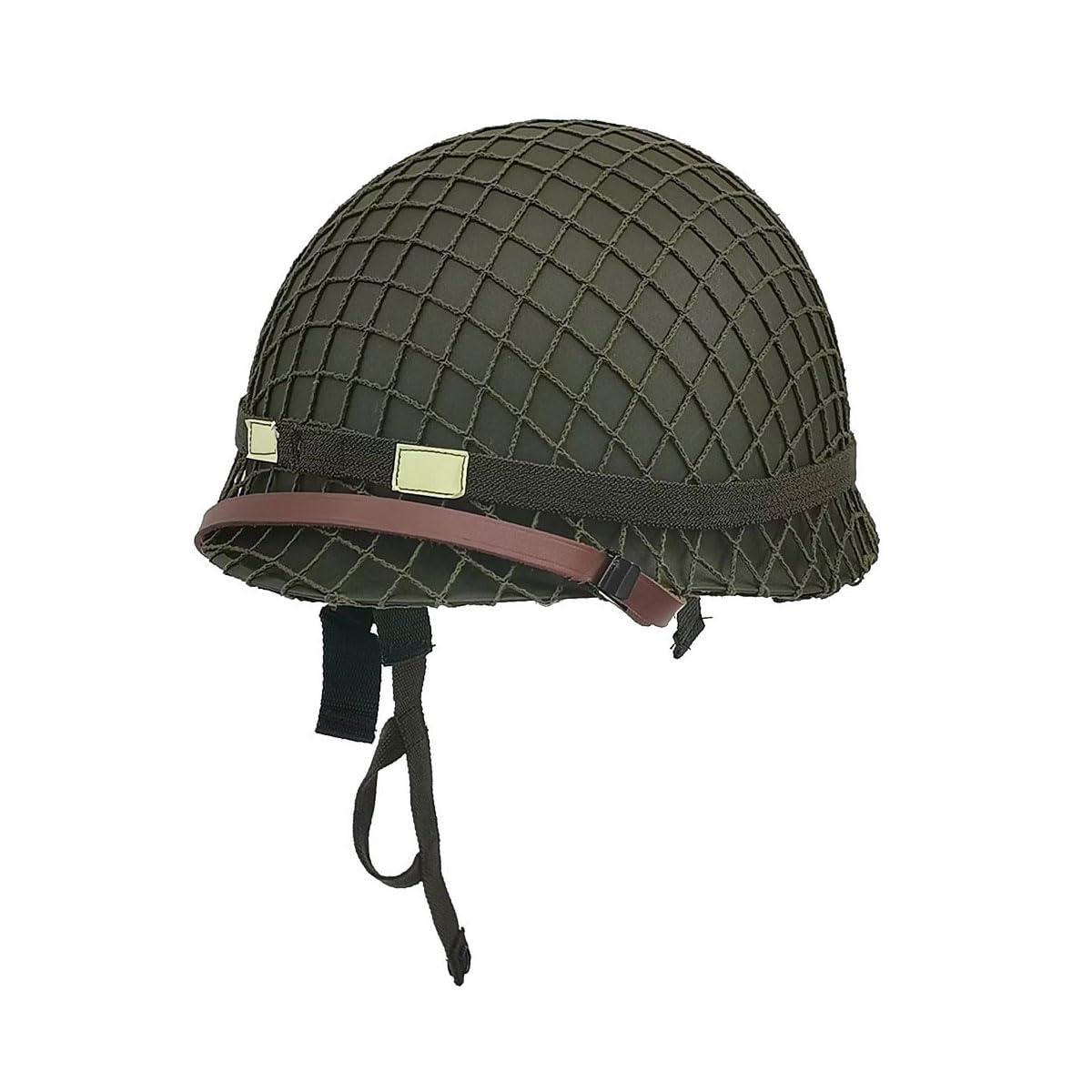 Réplica de casco de acero WW2 US Army M1 con cubierta de red y correa de barbilla