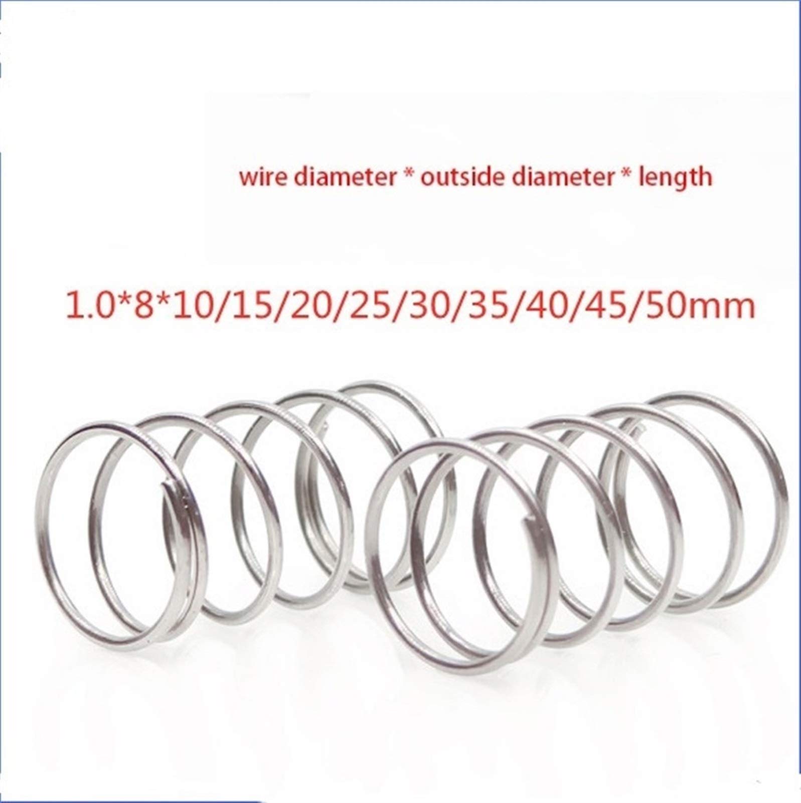 Ressort Inox Résistant Fatigue Usure Ressorts Technique Précision Ressorts Compression GUNGY - Acier Inoxydable 304 - 10 Pièces Ressorts 10mm Diamètre Extérieur Diamètre Extérieur 14mm