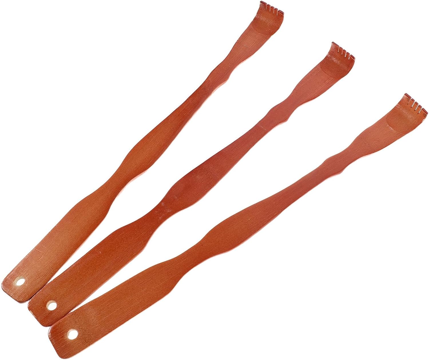 3pcs Bamboo Back Scratchers Long Handle, Portable Manual Xmas
