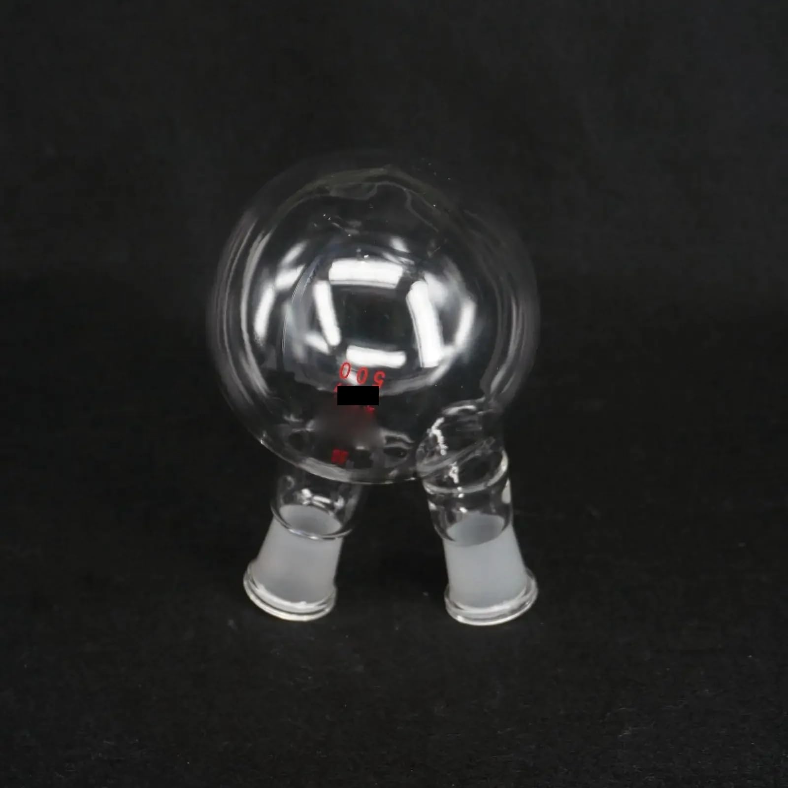 Matraz de vidrio de alto contenido en borosilicato Frasco de ebullición de laboratorio de fondo redondo de 2 cuellos de vidrio de borosilicato de 500 ml, varios tamaños de juntas(24-29 and 24-29)