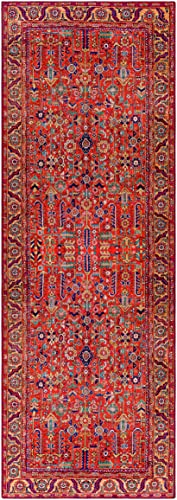 Artistic Weavers Rawle Oriental Border Runner Area Rug,2'6" X 7'6",Red #TOP2