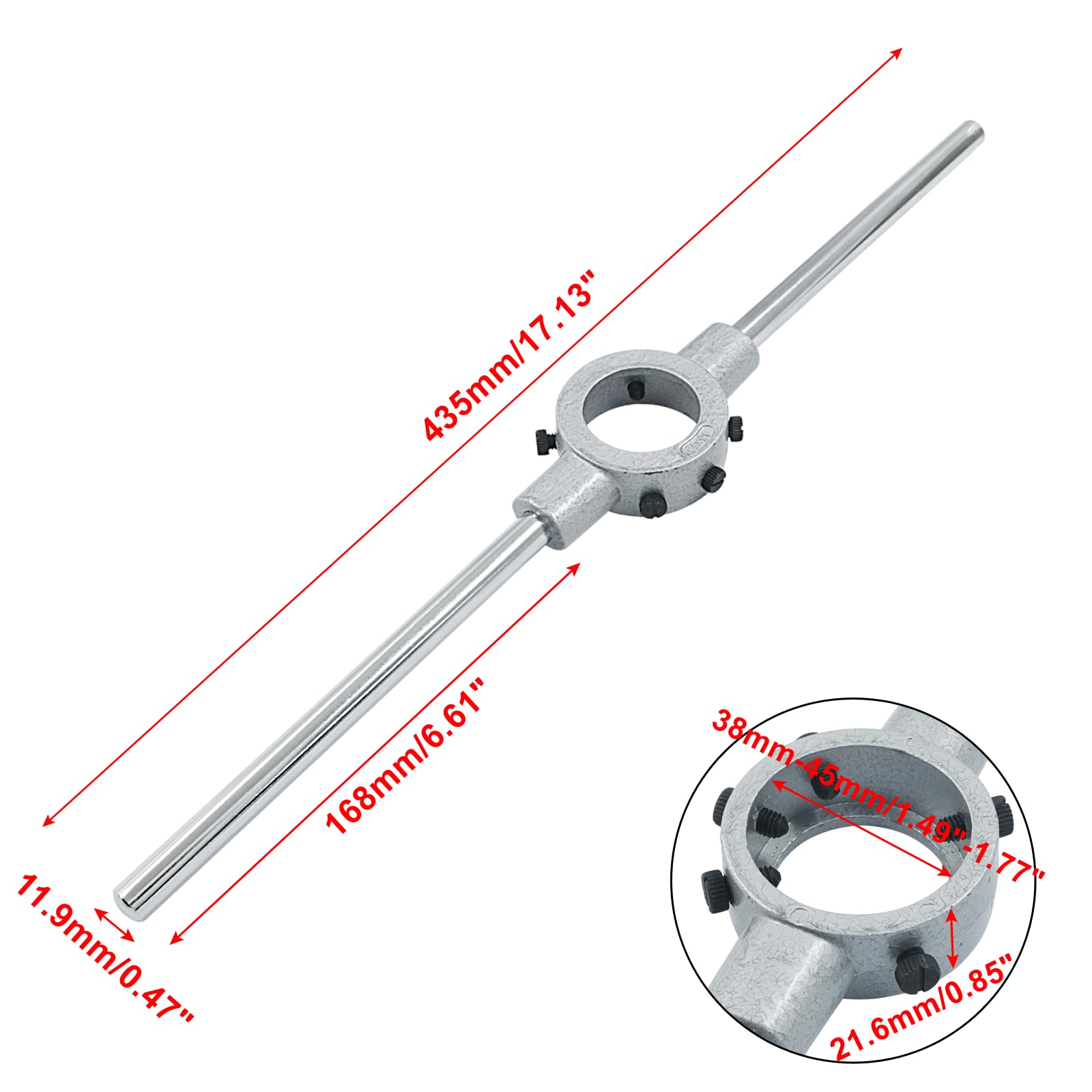 Die Stock Wrench - 45mm Aluminum Handle -5 Die Stock Wrench - 45mm Aluminum Handle -5