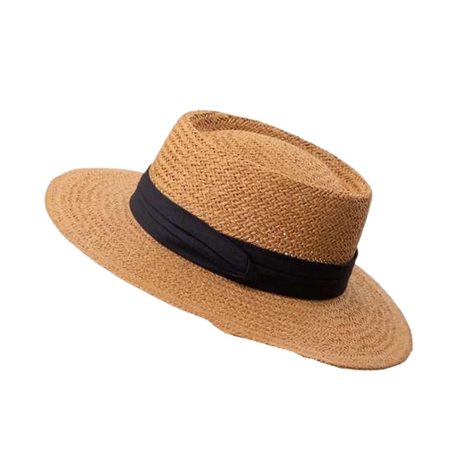 Sombrero de paja para mujer, ala ancha, protección para playa, verano, visera de moda