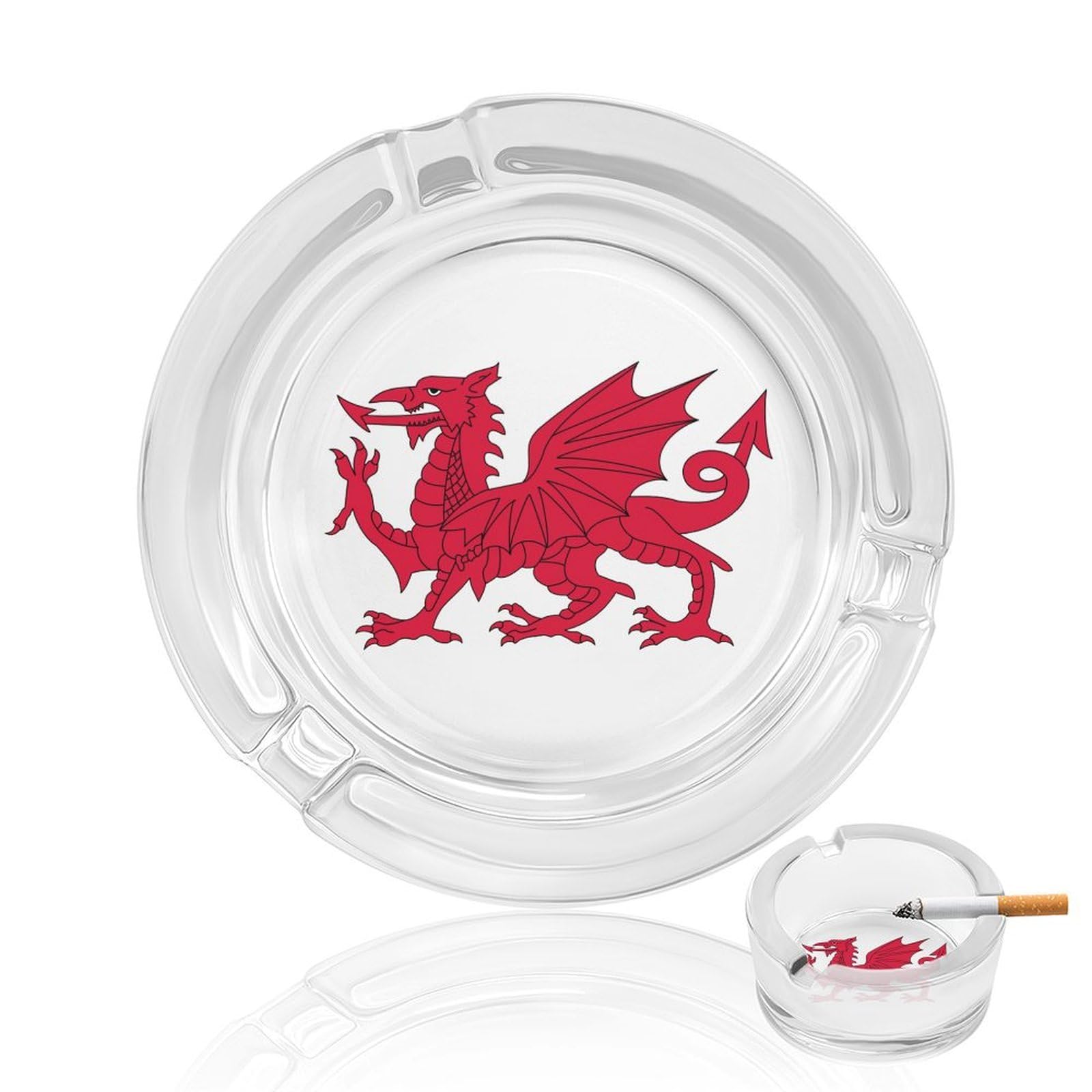 Nclqvjxzkhw Style Flag Of Wales Welsh Glass Ashtray Round Ash Tray Smoking Trays For Home Garden Outdoor