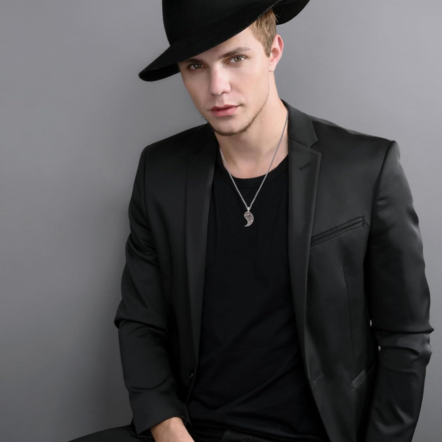 MEDWISE Dragon Phoenix Yin Yang Necklace Double 925 Sterling Silver Dragon Phoenix Pendant Partner Friendship Couples BFF Pendant Necklace Yin Yang Jewelry Matching Set for Her Him Women Men