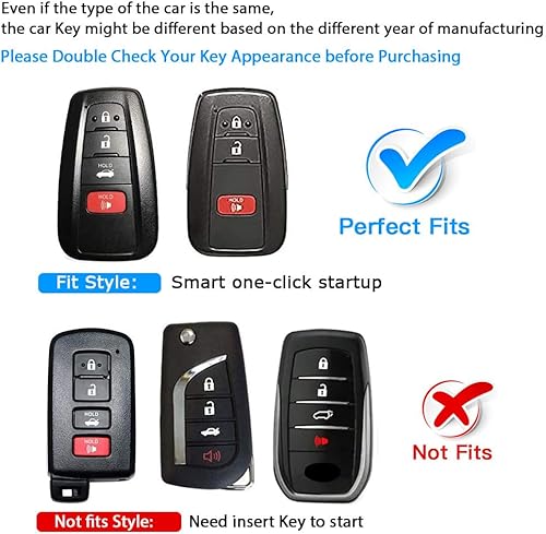 Miniatura 2 de QBUC Funda para llavero Toyota con llavero de TPU de alta calidad, adecuada para Highlander RAV4 Camry Avalon C-HR Corolla GT86 2018-2024 (estilo