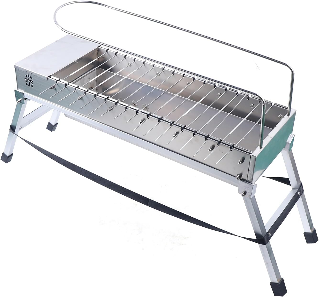 Automatic Rotating Charcoal Grill,20 Skewer Stainless Steel Portable BBQ Grill with USB Power, Foldable Outdoor Grill for Kebab, Chicken, Steak, Camping,with Stainless Steel Skewers