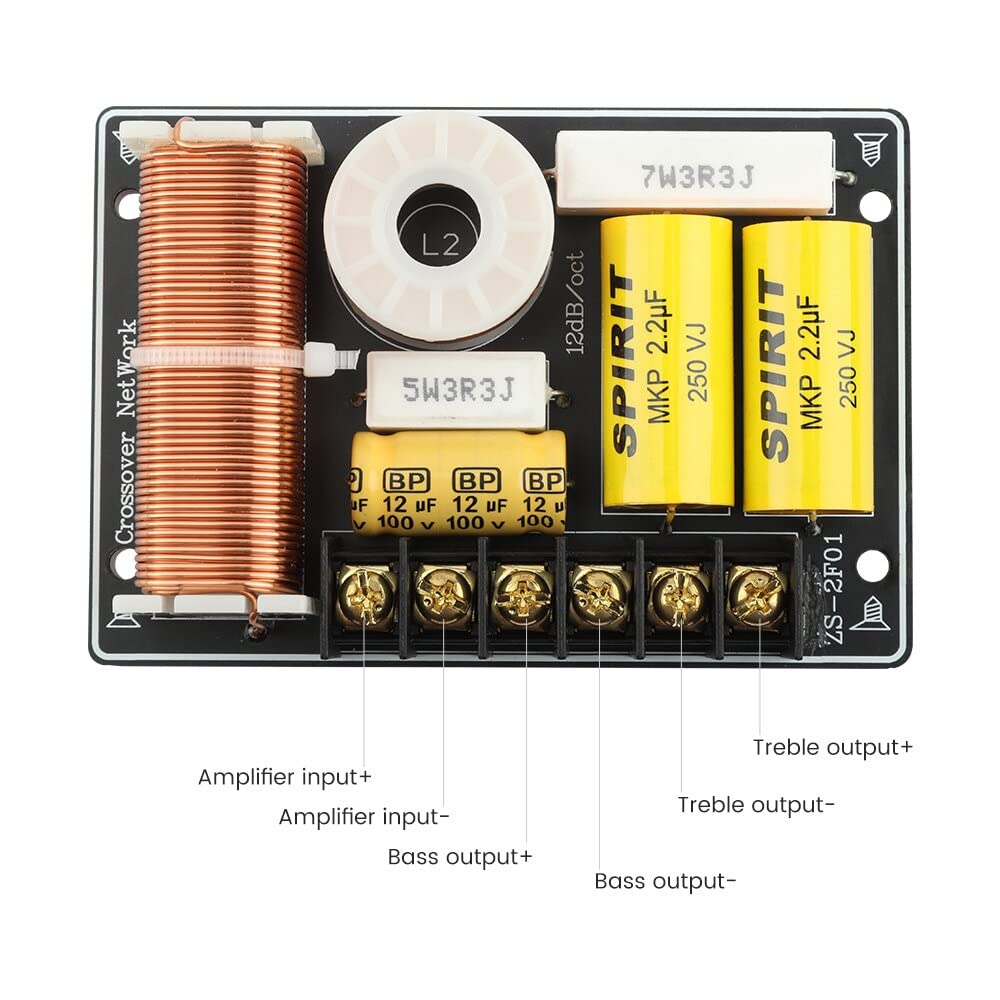 JINGERL 150W Crossover 2 Way Tweeter Bass Audio Speaker Frequency Divider Filter Home Theater Sound System 2 Way Crossover