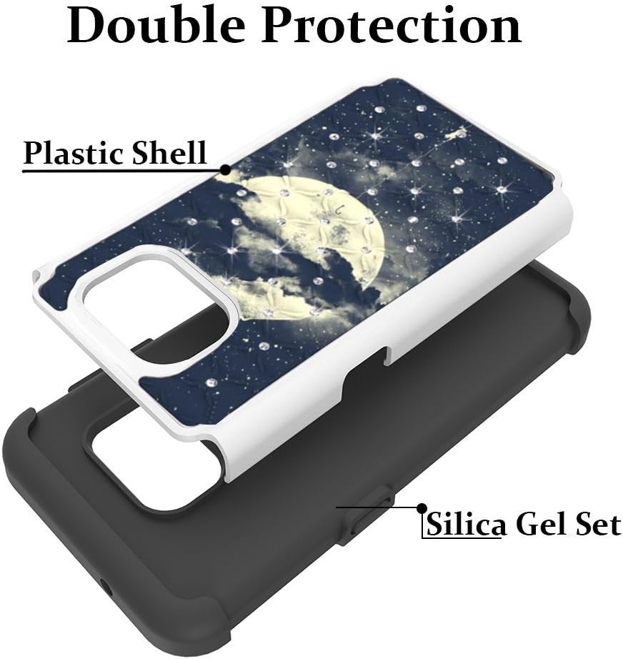 MagicSky S7 Case, Galaxy S7 Case, [Shock Absorption] Studded Rhinestone Bling Hybrid Dual Layer Armor Defender Protective Case Cover for Samsung Galaxy S7 (Night Sky)