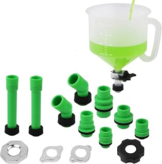 SWANLAKE No-Spill Coolant Funnel Kit,Spill Proof Radiator Funnel Bleeder with Adapters.Universal Fitment15Pcs.