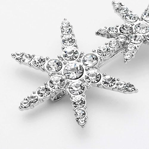Miniatura 5 de Pasadores de aleación de diamantes de imitación, 2 piezas, pinzas para el cabello de estrella de moda, horquilla lateral, accesorios para el cabello