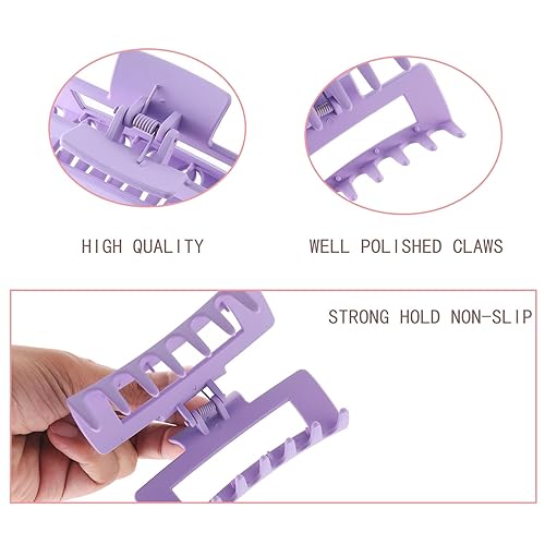 Miniatura 9 de Paquete de 12 pinzas cuadradas para el cabello, rectangulares neutrales grandes y pequeñas, antideslizantes, mate, grandes para mujeres, pinzas