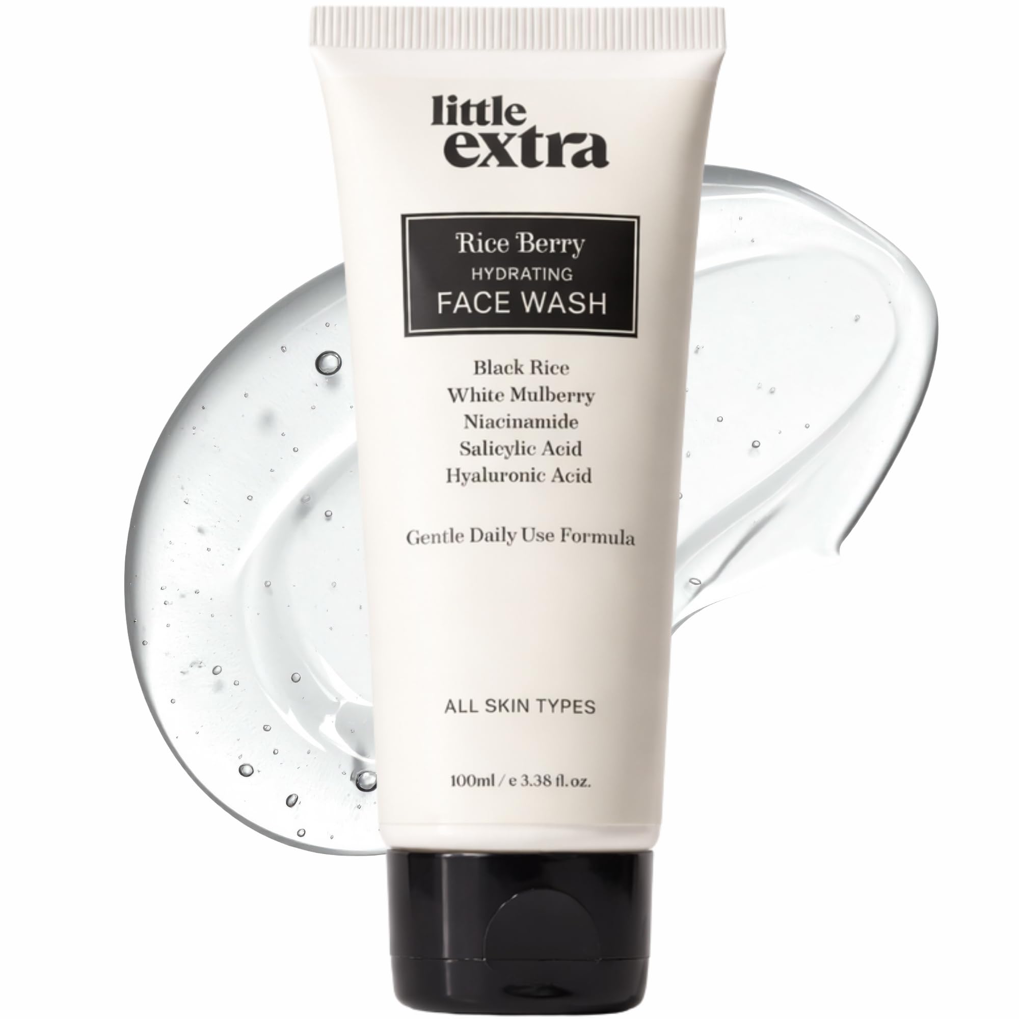 Little Extra Rice Berry Face Wash, Salicylic Acid Cleanser with Rice Water &