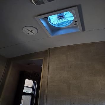 Manual RV Roof Vent Fan with LED Light, 12V DC 14