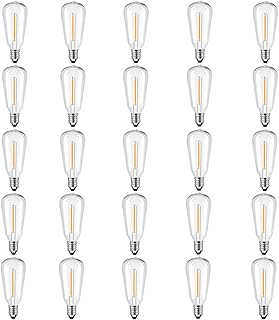NOTOC 25 Pack String Lights Light Bulb,Dimmable Edison Light Bulb Warm White,0.6 watt LED Replacement Light Bulb G40/E12 Screw Base,ST38 LED Shatterproof Bulbs for Indoor/Outdoor Courtyard
