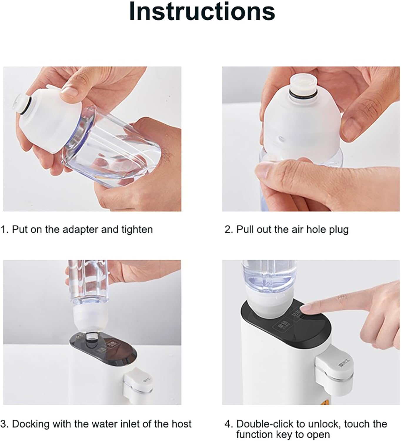Mini Instant Hot Water Dispenser, Portable Top Loading Water Cooler Dispenser with 5 Temperature Settings, Desktop Bottled/Bucket Water Dispenser