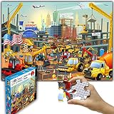 Think2Master Construction in New York City, USA 100 Pieces Jigsaw Puzzle Fun Educational Toy for Kid