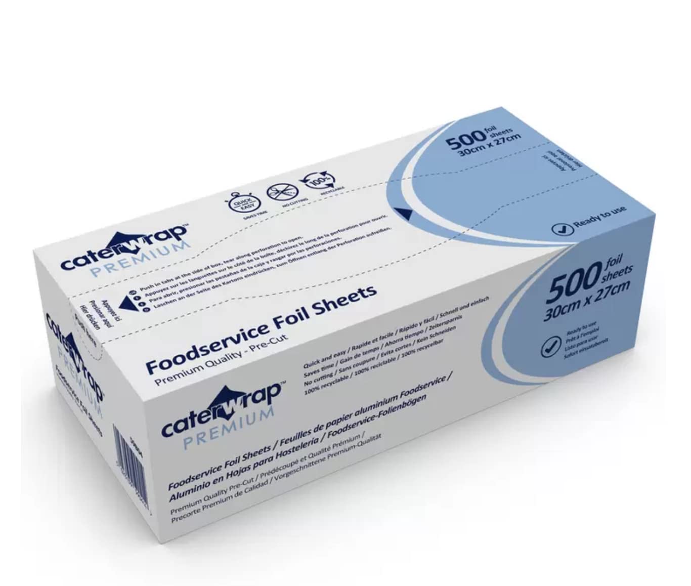 Bacofoil Pre-cut Catering Foil Sheets, 500 sheets