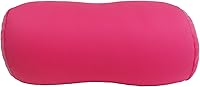 Vista 4 de Almohada de viaje de tubo de microcuentas - Almohada compacta para el cuello para avión, automóvil o hogar - Almohada de apoyo lumbar suave - Rosa