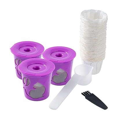 UJEAVETTE 3X Reusable Refill Coffee Cups with Spoon Brush for 1.0 Brewers K400 K600 White |Coffee|Coffeeblender|Coffeegrinder|Coffee Grinder Electric|Coffee Grinder Manual|Coffee Grinder and Brewer