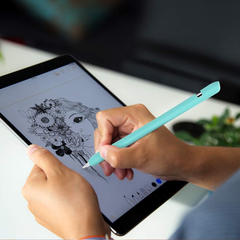 Delidigi Soft Case Sleeve for Apple Pencil 1st Generation, Silicone Protective Cover Grip Accessories Compatible with Apple Pencil 1st Generation (Mint Green)