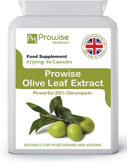 Amazon オリーブ葉エキス6750mg 60カプセル 英国製 Prowisehealthcareによるgmp基準 Ph Prowise Healthcare オリーブ葉
