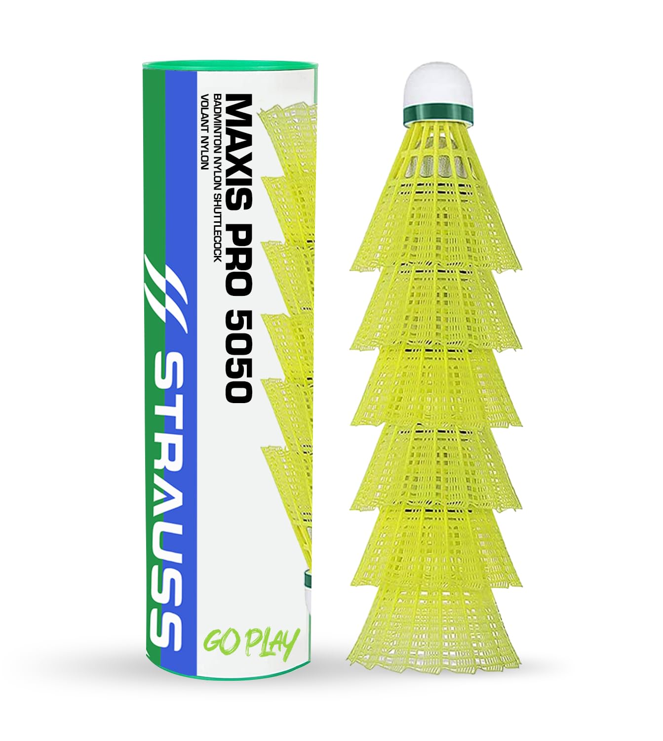 STRAUSS Maxis Pro Nylon Shuttlecock (Pack of 6) | Stable Flight, Fast Recovery & Near Feather Shuttle Performance | Medium Speed, Durable & Less Frequent Replacement, Yellow (B0D7Q82855) Amazon Price History, Amazon Price Tracker