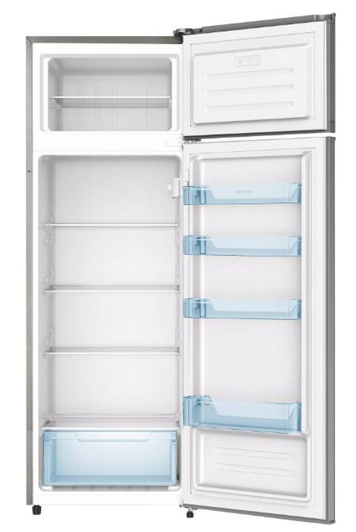 INFINTION Frigorifico Dos Puertas FG-A162I, 239 Litros, 160 cm de Altura, E, Ciclico, Puerta Reversible, Patas regulables en altura, Inox