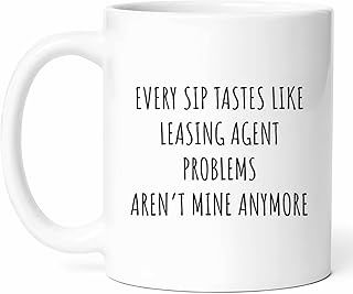 Funny Retirement Leasing Agent Mug - Property Manager Coffee Cup - Real Estate Funny Gift From Clients - Apartment Specialist Tea Mugs - Rental Cups - 11 Oz Ceramic Gifts For Retiree, Birthday, Him