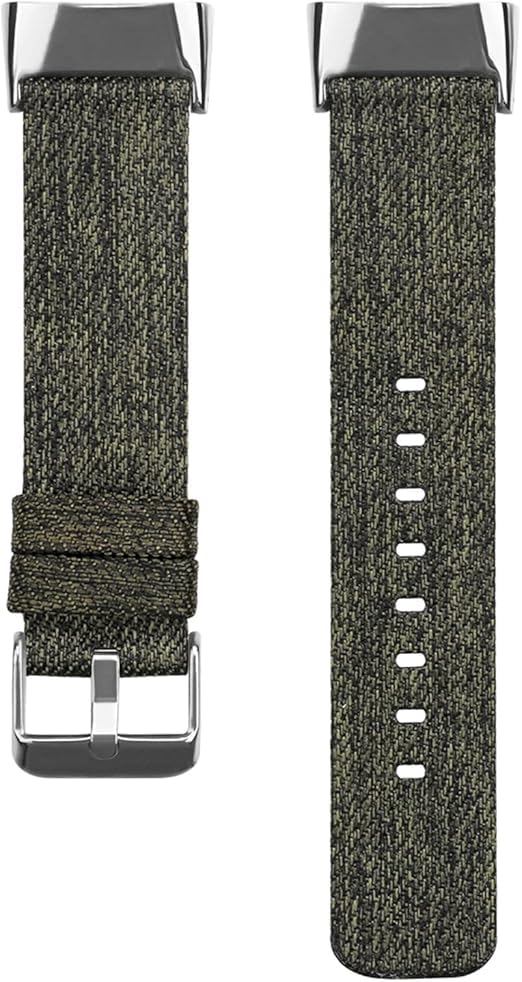 Straps Compatible with Fitbit Charge 6 Watch Band, Soft Adjustable Breathable Woven Replacement Wristband for Women Men (Green)