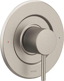 Moen Align Brushed Nickel Pressure Balancing Modern Tub and Shower Trim Kit, Featuring Bathroom Shower Lever Handle for Temperature Adjustment, Shower Faucet Handle (Posi-Temp Valve Required), T2191BN