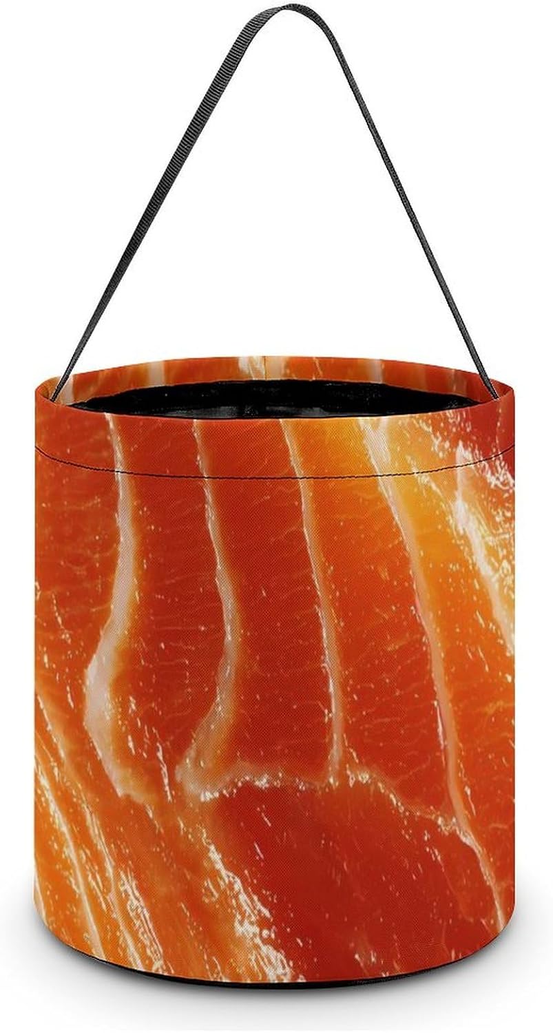 Raw Salmon Halloween Basket Candy Tote Bag Easter Bucket