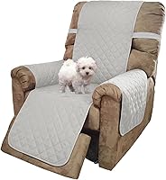 Vista 71 de U-NICE HOME Funda para sillón reclinable, reversible, con correas elásticas, resistente al agua, protege de perros y mascotas, sillón extragrande