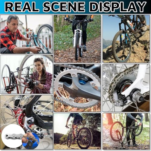 Single Speed Bike Chain,1/2\" x1/8\" 114 Links with 1 x Magic Buckle Bicycle Chain BMX Bike Chain Lowrider BMX Chain Bike Parts Chain Replacement for Road Mountain Bike/BMX/MTB